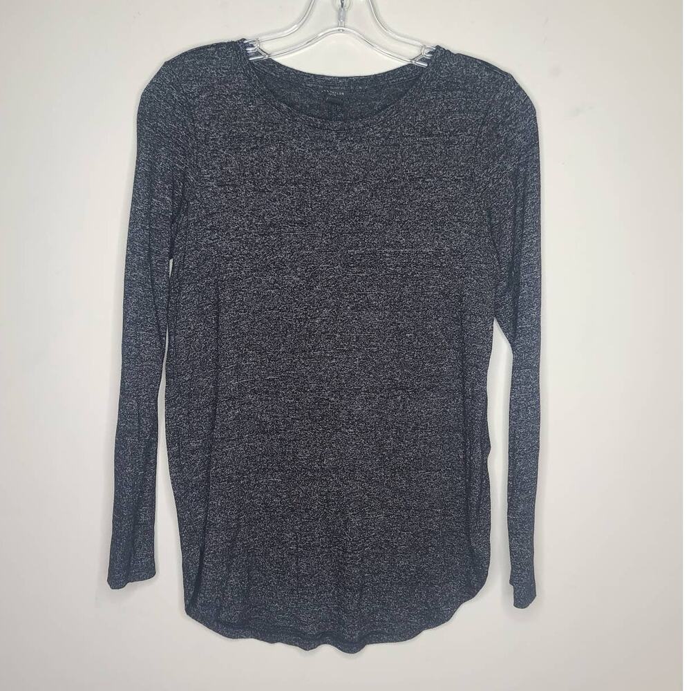Ann Taylor marled black long sleeve shirt - XXSP / XXS Petite